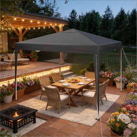 Gazebo pour fêtes avec sac de transport, tente de toit pliable, gazebo portable pour usage extérieur (gazebo uniquement)