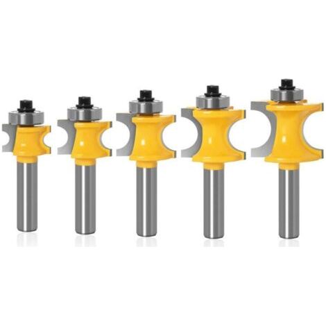 Fresa para madera de vástago semicircular de 8 mm, radio de corte de 3/8", 5/16", 1/4", 3/16", 1/8", herramienta para trabajar la madera