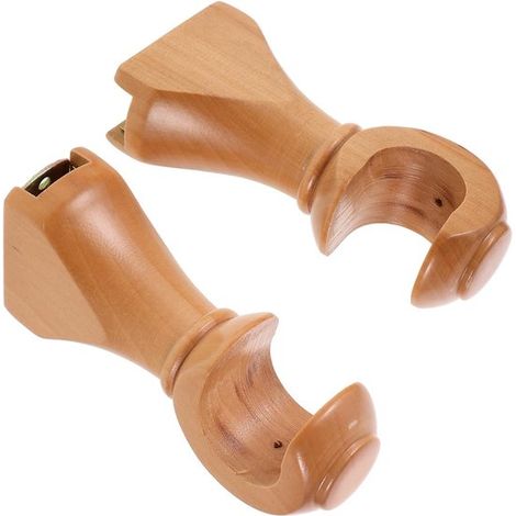 2-teilige verstellbare Wandhalterungen aus Holz für 28-mm-Gardinenstangen (1/5)