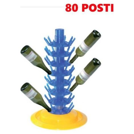 SCOLABOTTIGLIE 80 POSTI IN ABS IN PLASTICA VINO ACQUA BIRRA SCOMPONIBILE (16301)