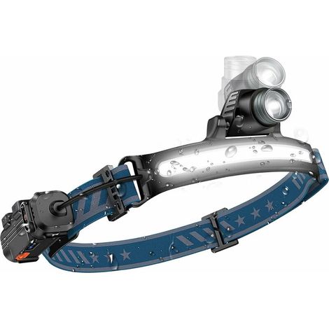 royaluxe - Lampe Frontale Puissante LED Rechargeable, Headlamp 2000 Lumens, Torche Frontale Sensor Zoom, 6 Modes, Halo Light Étanche IPX65, LED Headlight pour Running Jogging Camping Pêche Course à p (1/5)