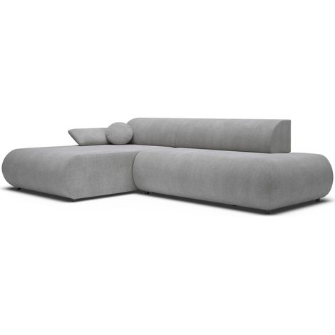 Selsey Armone – Ecksofa mit Schlaffunktion, Chenille, Ottomane links, Grau