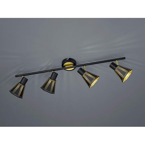 Design Decken Lampe Balken Leuchte Esszimmer Strahler Gold Spot verstellbar Trio Leuchten 800300432 (1/5)
