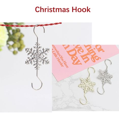 20 Stück Metall-Schneeflockenhaken, Weihnachtshaken, Weihnachtsbaum-Festtagsdekorationen, S-Haken (1/5)