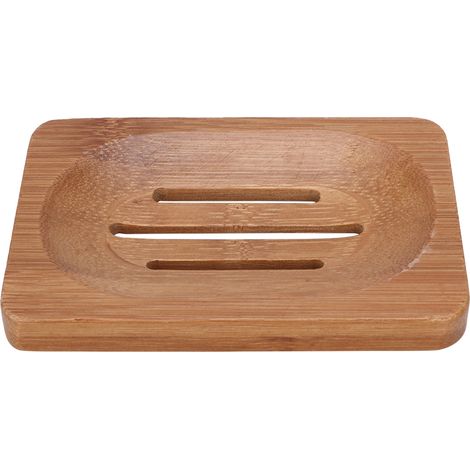 Boîte à savon creuse en bambou pour salle de bain, douche, baignoire, porte-savon, plateau, rangement pour la maison (1/4)