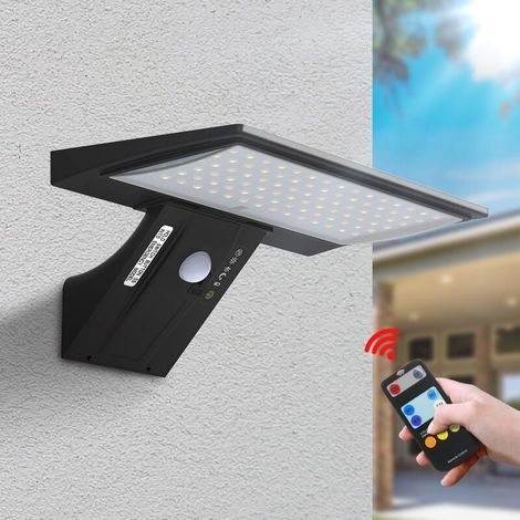 Lampe solaire extérieure 90 LED avec détecteur de mouvement 4 modes étanche 3 températures de couleur Télécommande incluse (1/5)