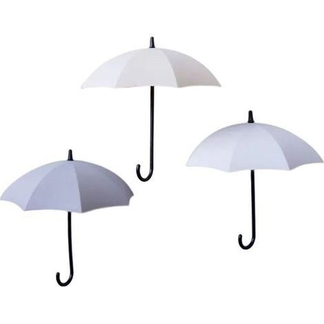 3pcs / Set Crochets Adhésifs Forts pour Salle de Bains Creative Nordic Stickers Muraux Décoration Murale Vêtements Cintre Cuisine Crochets Antirouille (Beige Gris Blanc) (1/5)
