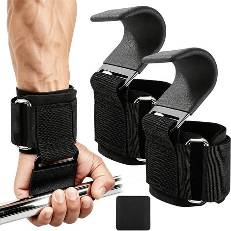 Fitness Crochets d'haltérophilie pour Hommes et Femmes, Rembourrage de Poignet épais, pour Powerlifting, Levage et Tirage de Barre, Rows et Deadlift (1/5)