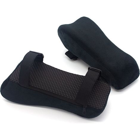 Set di 2 cuscini per gomiti e braccioli per sedie da ufficio e da gaming, cuscini in memory foam, braccioli neri per alleviare la fatica.
