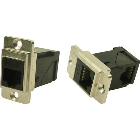 Cliff MÉTAL RAFT DUALSLIM CAT6 CSK CP30752M Adaptateur/prolongateur encastrable nickel, noir 1 pc(s)