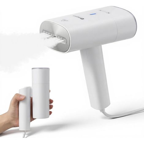 Défroisseur Vapeur Répliable, Fer à Repasser Vertical Portable, 1200W Préchauffage Rapide 5s, 22 g/min de Vapeur, Réservoir d'Eau Amovible de 170 ml, Plaque Chauffante, Blanc (1/5)