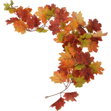 Guirlande de Feuilles d'Érable Artificielles Décoratives pour Décoration d'Automne, Halloween et Action de Grâces