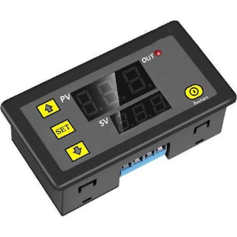 Modulo relè timer a doppio display Xiuganpo, voltmetro CC 12V facile da usare e a risparmio energetico.