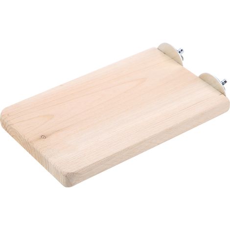 Petit jouet pour animaux de compagnie : plateforme rectangulaire en bois naturel pour sauter et grimper, avec tremplin. (1/5)
