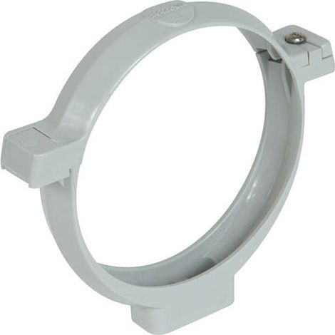 Nicoll – Collier à bride pour tube de descente Ø100 mm – Fixation murale rapide – Raccord esthétique gris clair – Certification ISO9001