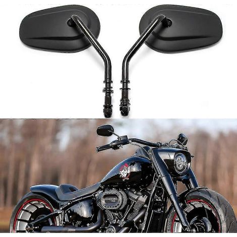 Ailettes de guidon noires de 8 mm pour modèles Harley Davidson Dyna, Super Glide, Street Glide, Road Glide et Softail A129 (1/5)