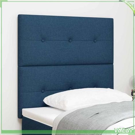 Tête de lit - Velours côtelé - Bleu - Hauteur ajustable - 80 x 7 x 118 cm (1/5)