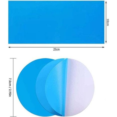 Rustine pour Piscine, Piscine Patch De Réparation,20 Pièces Kit de Réparation de Patch,Rustine Piscine Correctifs Auto-adhésives Rustine,Auto-adhésifs en PVC pour Piscine Piscine Jacuzzi-Bleu (1/4)