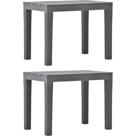 vidaXL Garden Benches 2 pcs Mocca Plastic