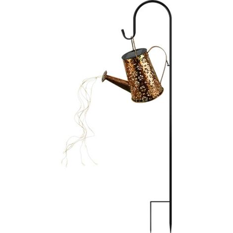 Lampes Solaires Arrosoir Solaire Lanterne Suspendue Étanche Jardin Cour Lit De Fleurs Rétro Métal Lumière Or 97cm 1 Pièce (1/3)