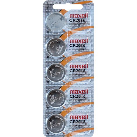 Blister 5 Pilas botón litio Maxell CR2016