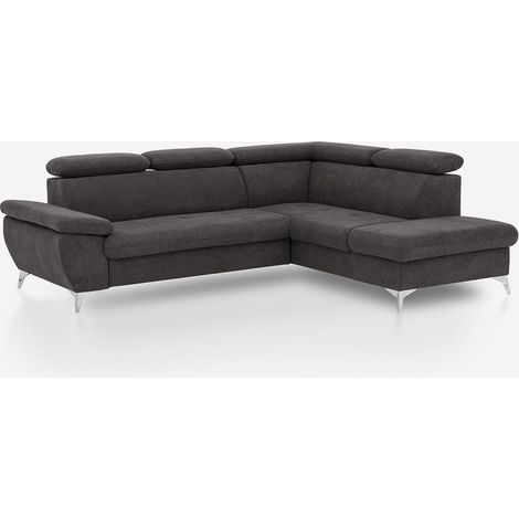 Verstellbares 3-Sitzer Schlafsofa mit rechter Ottomane und Stauraum Tova - Schwarz (1/5)