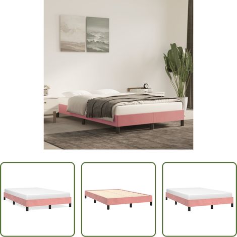 Samtbett - Bettgestell ohne Matratze Rosa 120x190 cm Samt (1/5)