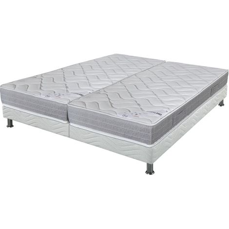 Matelas Maryland + sommier tapissier Omega - 2x80x190 - Mousse - Hauteur 20 cm (1/5)