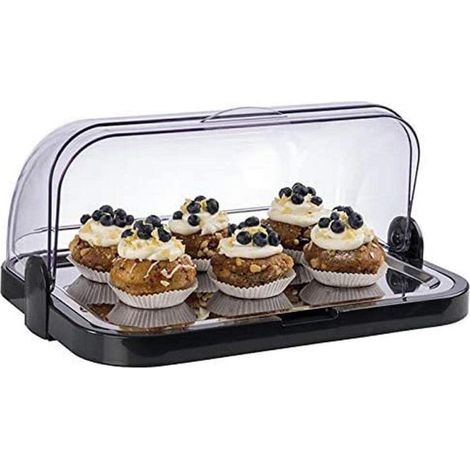 APS Vetrina per buffet, coperchio trasparente apribile su entrambi i lati, una ciotola, un vassoio in acciaio inox e due batterie refrigeranti – Made in Germany (1/2)