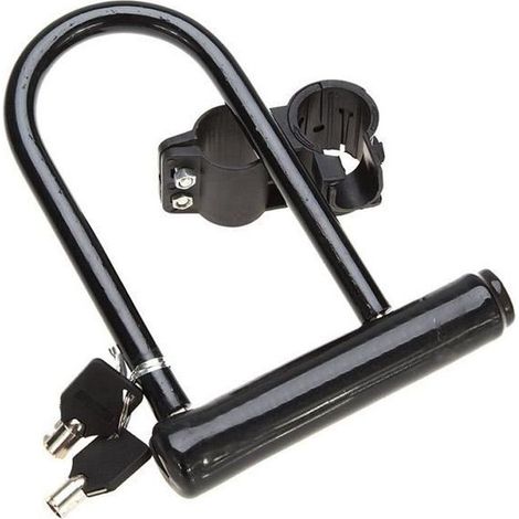 U Serrure Antivol Vélo Moto Sécurité Cadenas Support Acier Scooter Noir Lock (1/4)