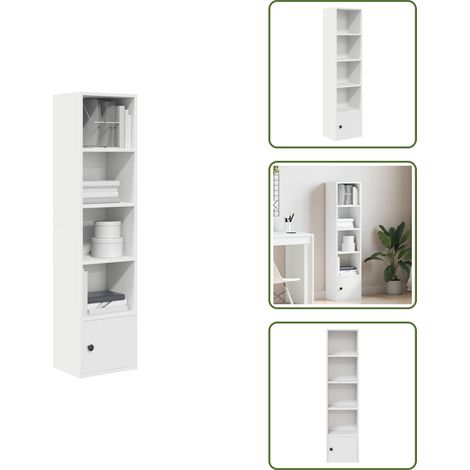 Bücherregal Weiß 31x24x127 cm Holzwerkstoff - Bücherregal - Bücherregale - Bücherschrank - Lagerschrank