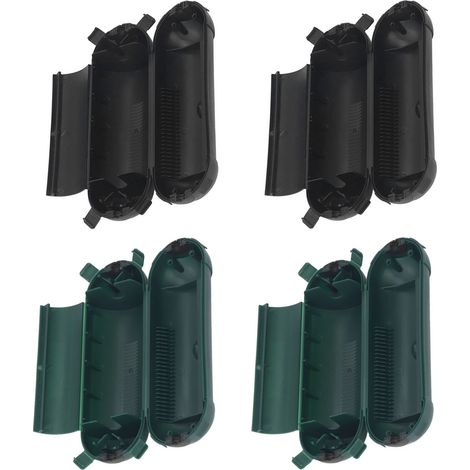 Lot de 4 boîtiers de connexion électriques extérieurs étanches et résistants aux intempéries, avec compartiments réglables et protection contre les intempéries, pour câbles de section AWG 12, 14 et 16 (1/5)