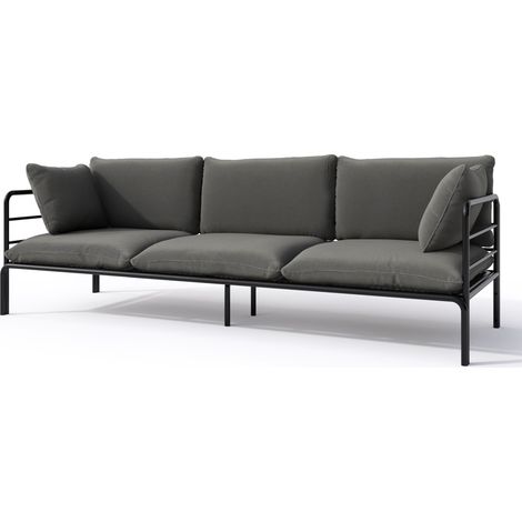 Selsey Worcully - Garten-Sofa 3-Sitzer, wasserabweisend, anthrazit/schwarzes Gestell (1/3)