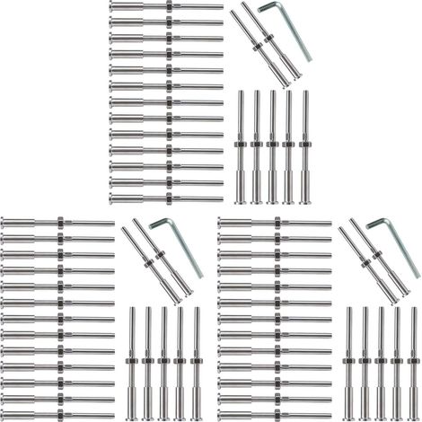 60 Pièces Séries Tendeur à Main Swage Fileté Goujon Tension Hex Fitting RéCepteur Terminal pour 1/8 Pouce CâBle Garde-Corps (1/5)
