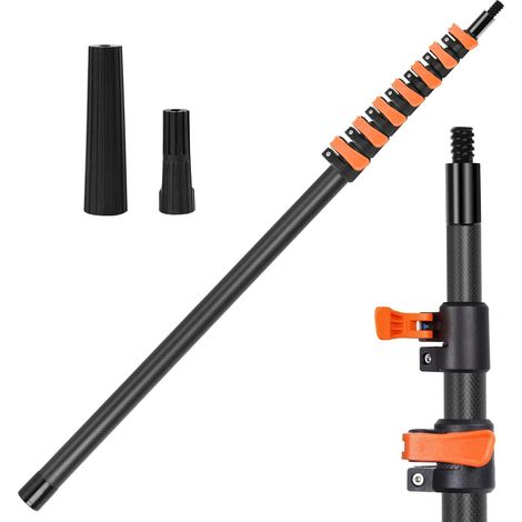 Barre télescopique en fibre de carbone extensible de 9,15 m, manche télescopique pour nettoyage de vitres, fenêtres, toit de terrasse, solaire, peinture, dépoussiérage, léger et stable (1/5)