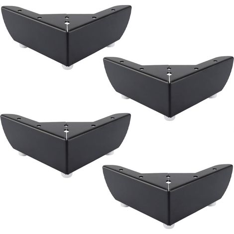 Set of 4 Black Metal Furniture Legs, 55mm, Suitable for Coffee Table Cabinets, Beds, Sofas, Quiet and Non-Slip