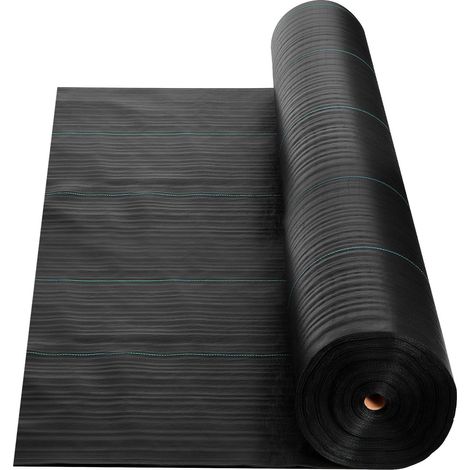 Tissu Anti-Mauvaises Herbes Renforcé 4x35,1m 99,2g,Tissu de Jardin Tissé,Barrière de Mauvaises Herbes Noir,Couverture Géotextile (1/5)