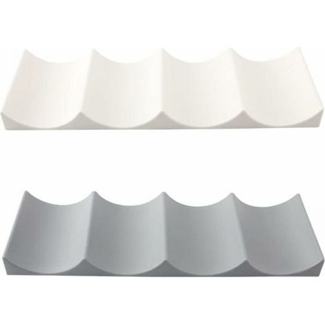 Stück Kühlschrank-Flaschenhalter, Kunststoff, stapelbar, Flaschenmatte, Weinflaschenhalter, Küchen-Kühlschrank-Flaschenregal, Weiß/Grau, FLITI (1/4)