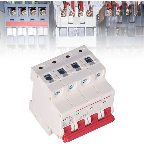 Disjoncteur miniature, 4P, interrupteur à air domestique, protection contre les surcharges et les courts-circuits, 16A. (1/5)