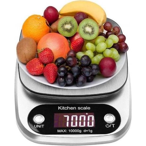 Balance de cuisine électronique 10 kg/1 g - Haute précision - Écran LCD - Compacte et portable (1/4)