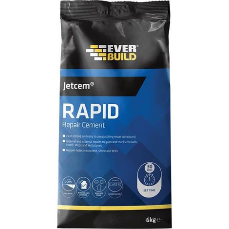Everbuild JETCEM6 Jetcem Rapid Set Cement 12kg (2 x 6kg Pack) EVBJETCEM6