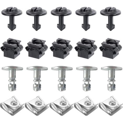 20 clips de sujeción para protección de bajos de coche, remaches de plástico, clips de carrocería, kit de montaje de tornillos para tapa de motor, piezas de coche para Audi A3, A4, A6, A8 TT