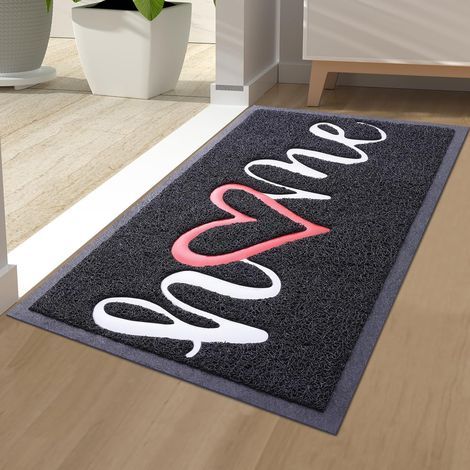 1 pièce 80 x 120 cm (noir) Paillasson extérieur "Home", paillasson intérieur, tapis d'entrée, paillasson extérieur antidérapant et anti-poussière (1/5)