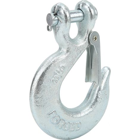 Ganchos para remolque con cabrestante de 3/8 pulgadas, apertura grande de 1 pulgada, 18000 libras con pestillo de seguridad (1/5)
