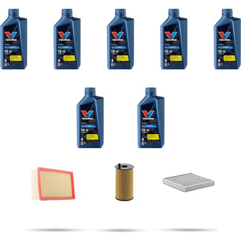 Kit tagliando 3 FILTRI e 7L OLIO compatibile con Jaguar S-Type (X200) 2.7 V6 152kw dal 2004 (1/5)