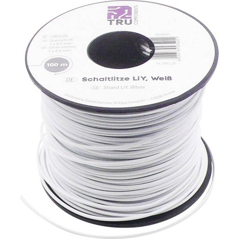 TRU COMPONENTS 1567228 Cavo per cablaggi LiY 1 x 0.50 mm² Bianco 100 m (1/2)
