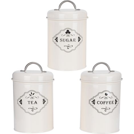 Bocaux de stockage de cuisine, 3 pièces/ensemble, boîtes de sucre, café, thé, récipient scellé pour aliments (1/5)