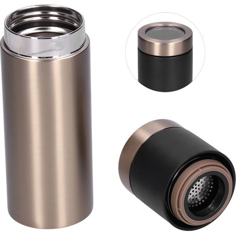 Edelstahl-Kaffeebecher mit Filter, vakuumisolierte Wasserflasche für Reisen und Outdoor-Aktivitäten (1/5)
