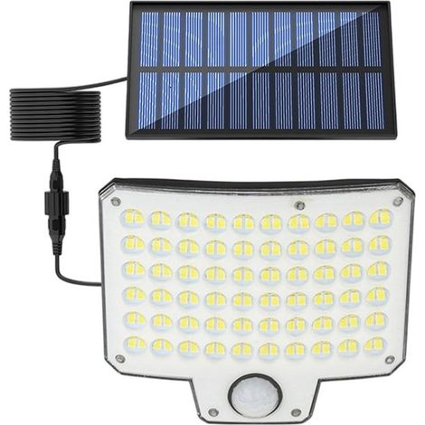 Lampe solaire d'extérieur avec télécommande et détecteur de mouvement - trois modes d'éclairage, étanche, convient aux terrasses, jardins et garages. (1/5)