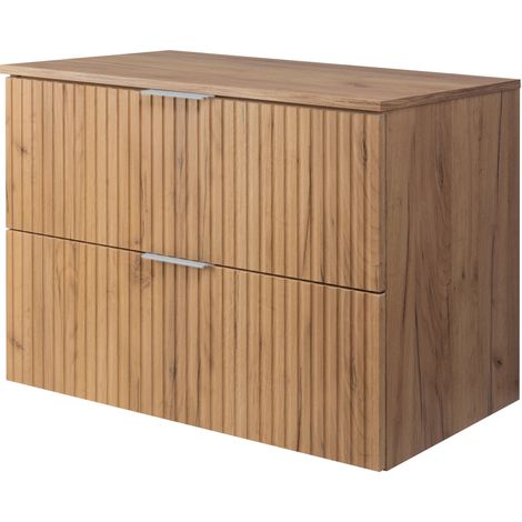 Mobile lavabo, Rovere Craft, 80 x 57 x 46 cm, maniglia argento + Piano (1/5)
